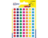 Avery PSA08MX round dot labels, 8 mm diameter, blister pack of 420 pieces, assorted colors