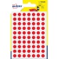 Avery PSA08R etiquettes pastilles rondes, diamètre 8 mm, blister de 490 pièces, rouge