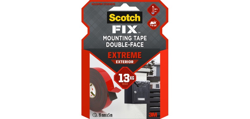 Scotch Fix Extreme Exterior montagetape, ft 19 mm x 5 m, draagt tot 13 kg