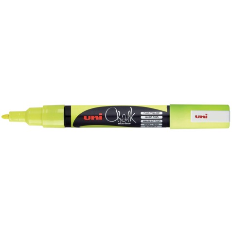 Uni-ball Marqueur craie jaune fluo, pointe ronde de 0,9-1,3 mm