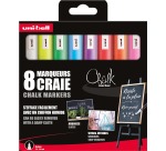 Uni-ball krijtmarker, ronde punt 1,8 - 2,5 mm, etui van 8 stuks, assorti
