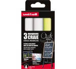 Uni-ball chalk marker, 8 mm chisel tip, set of 3 pieces, assorted