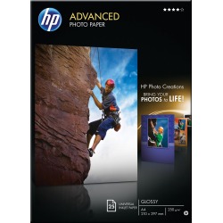 HP Advanced papier photo, ft A4, 250 g, paquet de 25 feuilles, brillant