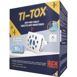 Riem Ti-Tox anti-moustique starter kit, 1 évaporateur électrique + 10 tablettes