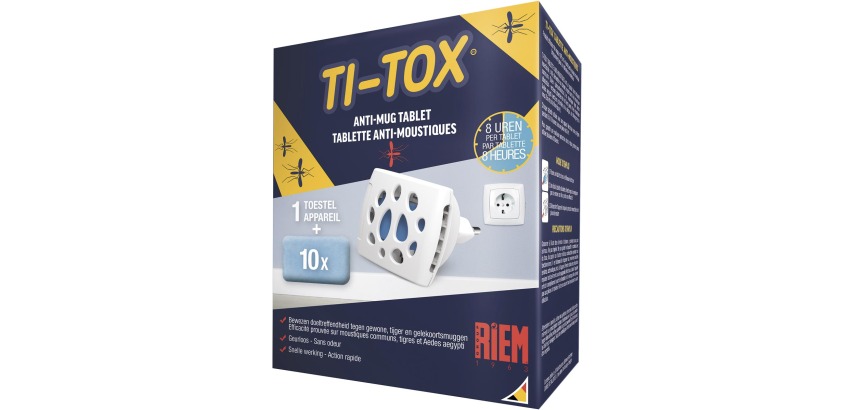 Riem Ti-Tox anti-mosquito starter kit, 1 electric vaporizer + 10 tablets