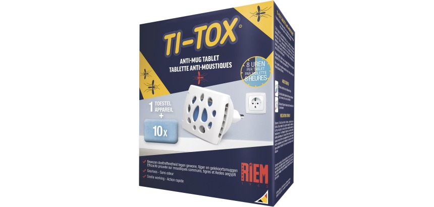 Riem Ti-Tox anti-mosquito starter kit, 1 electric vaporizer + 10 tablets