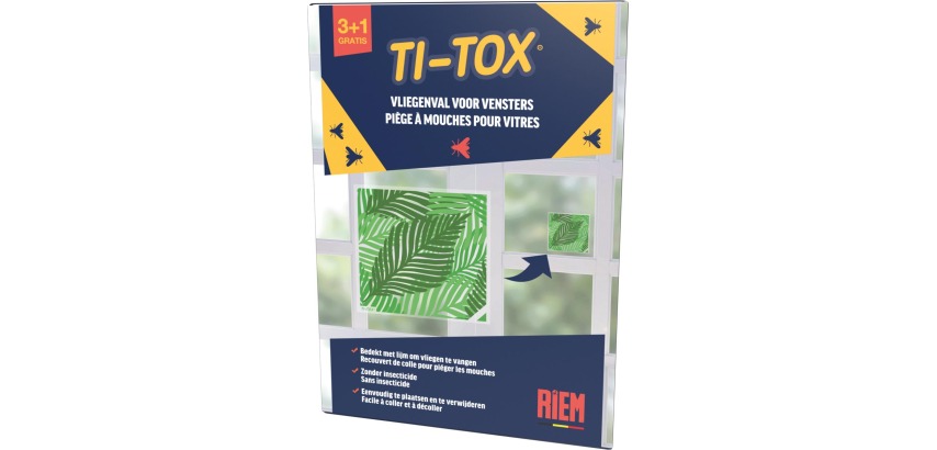 Riem Ti-Tox autocollant anti-mouches, motif de feuille, 3 + 1 pièces