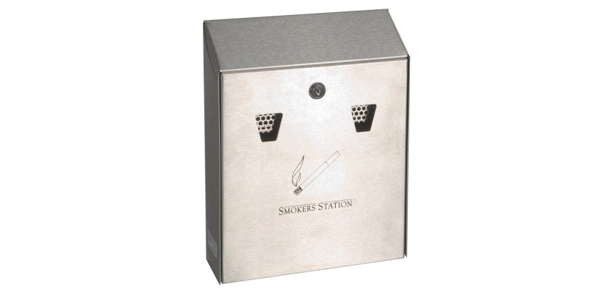 Rubbermaid wall-mounted ashtray, 25.4 x 7.6 x 31.8 cm, galvanized steel