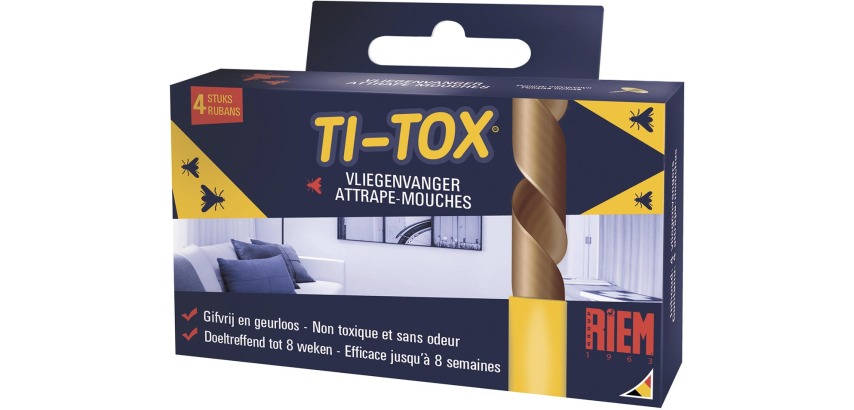 Riem Ti-Tox ruban adhésif anti-mouches, 4 pièces