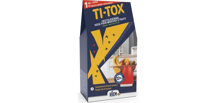 Riem Ti-Tox piège à mouches des fruits, 1 piège + 3 recharges