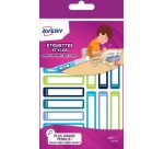 Avery Family Mini-Stiftetiketten, 5 x 1 cm, blau/grün, klammerbare Tüte mit 30 Etiketten