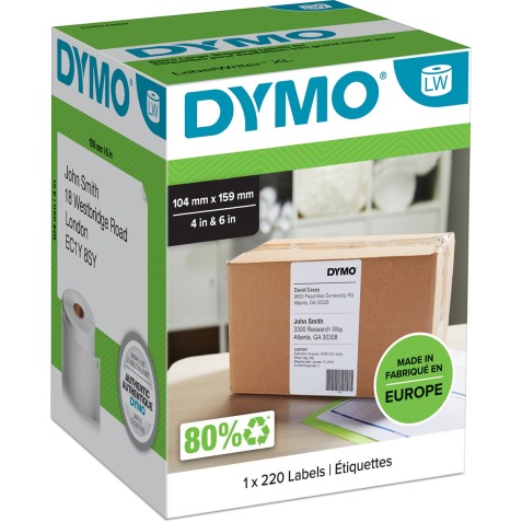 Dymo étiquettes LabelWriter, ft 104 x 159 mm, blanc, 220 étiquettes