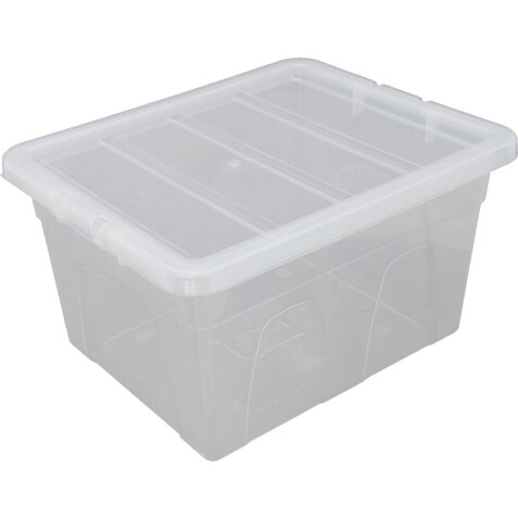 Whitefurze Spacemaster boîte de rangement 32 litre, paquet de 3 pièces, transparent