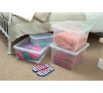 Whitefurze Spacemaster boîte de rangement 64 litre, paquet de 3 pièces, transparent