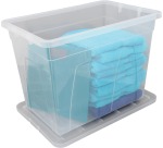 Whitefurze Spacemaster boîte de rangement 64 litre, paquet de 3 pièces, transparent