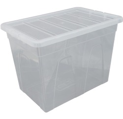 Whitefurze Spacemaster storage box 64-liter, pack of 3 pieces, transparent