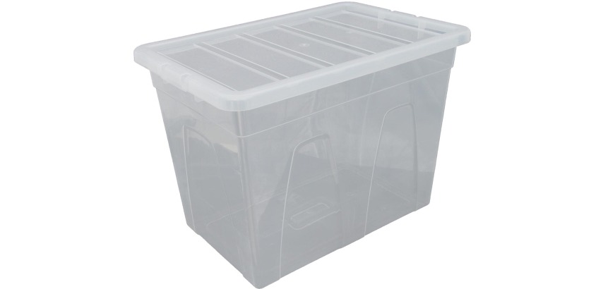Whitefurze Spacemaster storage box 64-liter, pack of 3 pieces, transparent