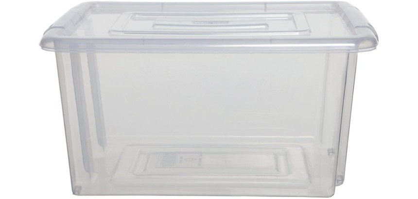 Whitefurze Stack & Store Medium boîte de rangement 32 litres sans couvercle, transparent