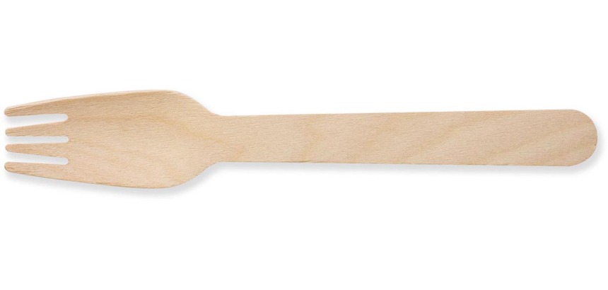 Wooden fork, 160 mm, pack of 100 pieces