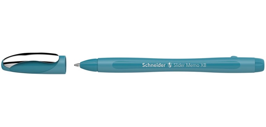 Schneider ballpoint pen Slider Memo Colour Edition, extra large tip, blue ink, teal