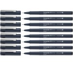 Fineliner Schneider Pictus zwart etui à 8 stuks