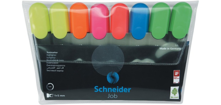 Schneider markeerstift Job 150, etui van 6 stuks in geassorteerde pastelkleuren