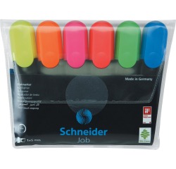 Schneider markeerstift Job 150, etui van 6 stuks in geassorteerde kleuren