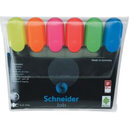 Schneider markeerstift Job 150, etui van 6 stuks in geassorteerde kleuren
