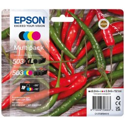 Epson inktcartridge 503XL/503, 165 - 550 pagina's, OEM C13T09R94010, 4 kleuren