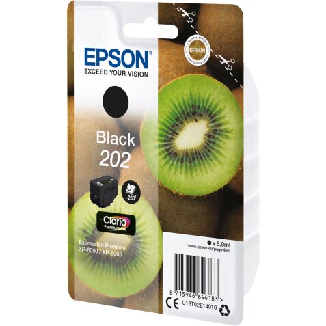 Epson cartouche d'encre 202, 250 pages, OEM C13T02E14010, noir