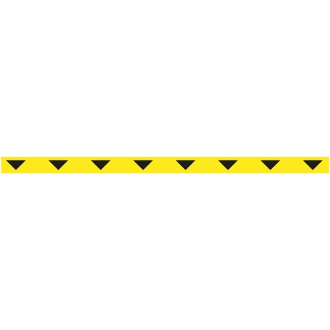 Tarifold vloersticker zonder tekst, ft 50 x 1000 mm, geel met zwarte pijlen