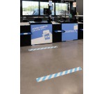 Tarifold autocolant sans texte, ft 90 x 1000 mm, blanc/bleu