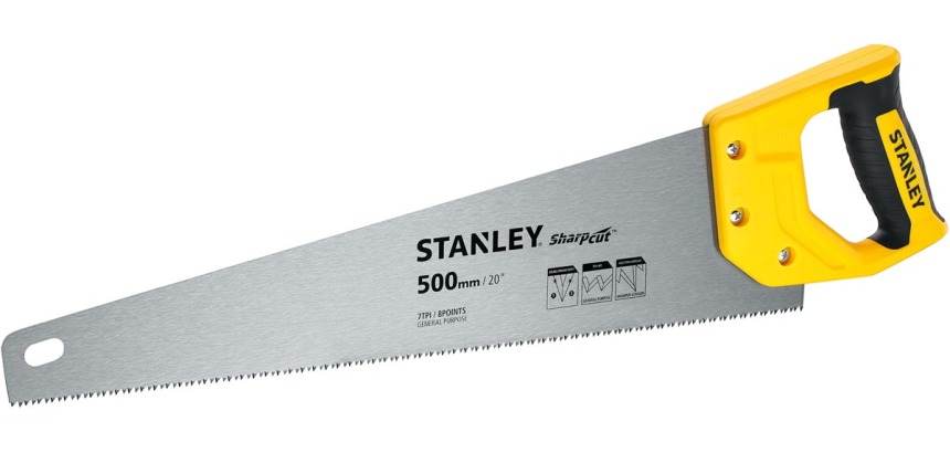 Stanley Sharpcut zaag, 500 mm, 7 TPI