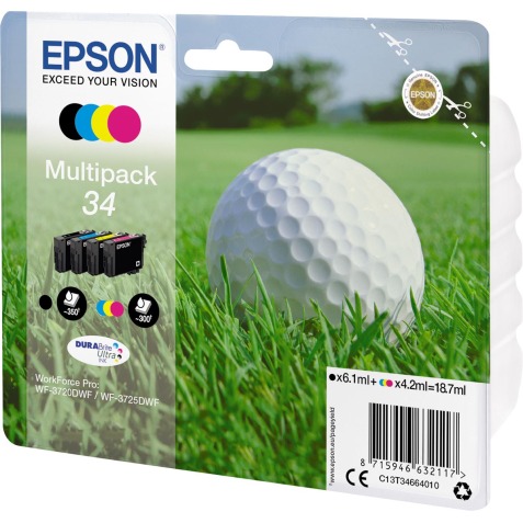Epson cartouche d'encre 34, 300 - 350 pages, OEM C13T34664010, 4 couleurs