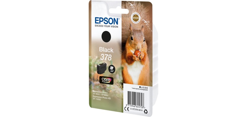 Epson cartouche d'encre 378, 240 pages, OEM C13T37814010, noir