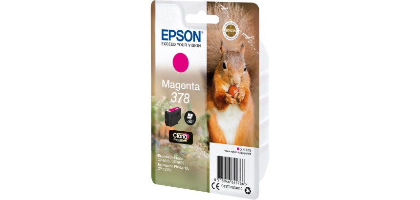 Epson cartouche d'encre 378, 360 pages, OEM C13T37834010, magenta