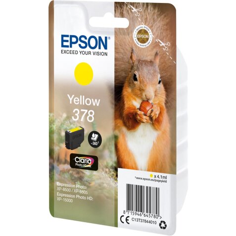 Epson inktcartridge 378, 360 pagina's, OEM C13T37844010, geel