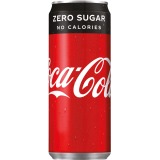 Coca-Cola Zero boisson rafraîchissante, sleek canette de 33 cl, paquet de 24 pièces