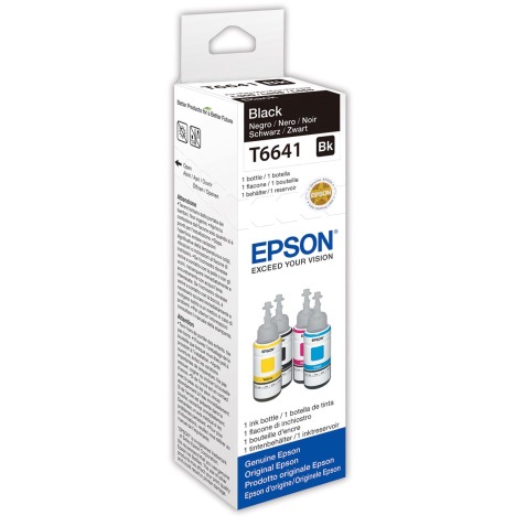 Epson inktfles T664, 4.000 pagina's, OEM C13T664140, zwart