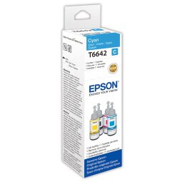 Epson bouteilles d'encre T664, 6.500 pages, OEM C13T664240, cyan