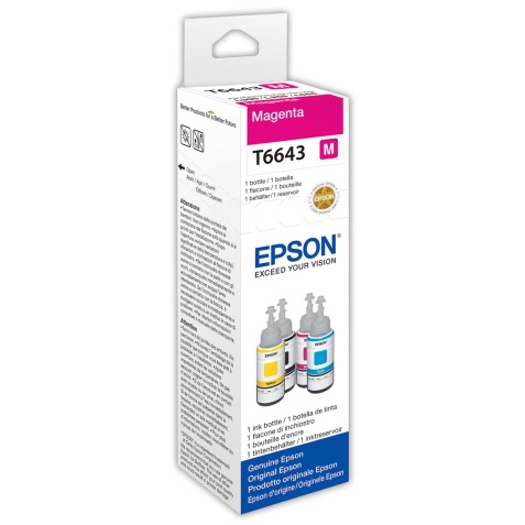 Epson inktfles T664, 6.500 pagina's, OEM C13T664340, magenta