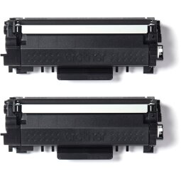 Pack of 2 black TN2420TWIN toner cartridges for laser printer