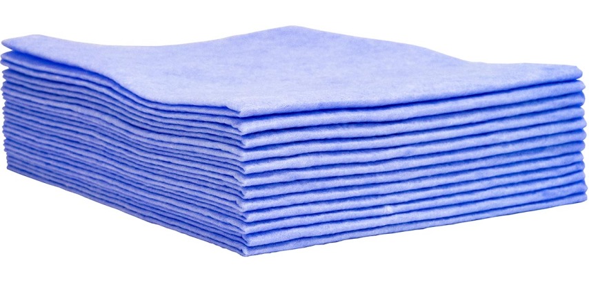Universele poetsdoek, 1/4 vouw, ft 30 x 33 cm, blauw, doos van 150 stuks, boîte de 150 pièces