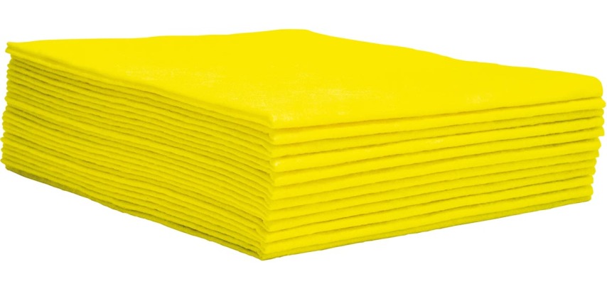 Universal cloth, 1/4 fold, 30 x 33 cm, yellow, box of 150 pieces