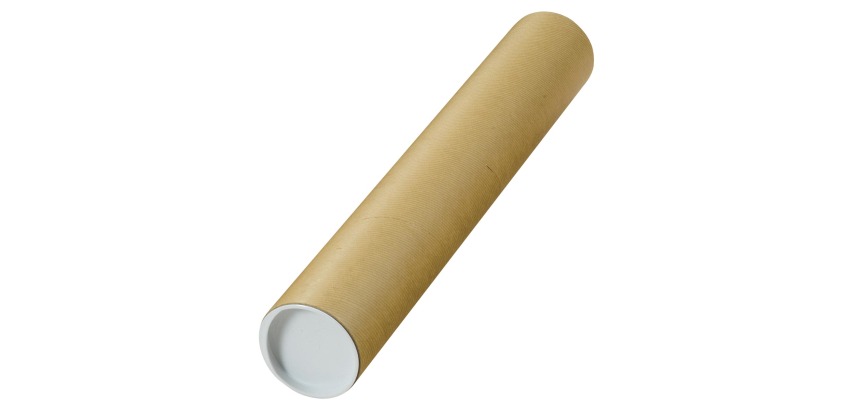 Tube d'expédition, ft 50 x 8 cm, brun