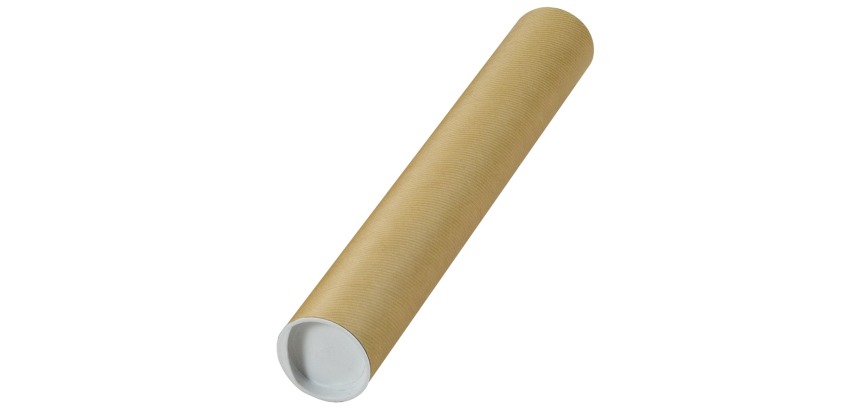 Verzendkoker, ft 43 x 6 cm, bruin