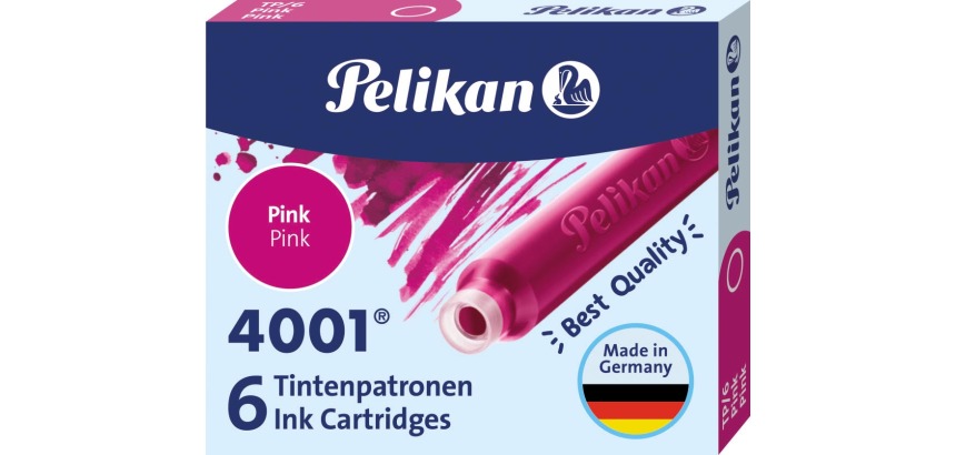 Pelikan 4001 Pink Ink Cartridge, 6 Pieces