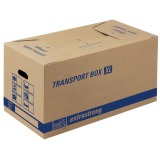 Transport box with label holder