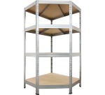 AR Shelving étagère Corner Rivet, ft 180 x 90 x 90 x 45 cm, 4 tablettes en HDF, galvanisé