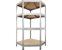 AR Shelving rek Corner Rivet, ft 180 x 90 x 90 x 45 cm, 4 legplanken uit HDF, gegalvaniseerd